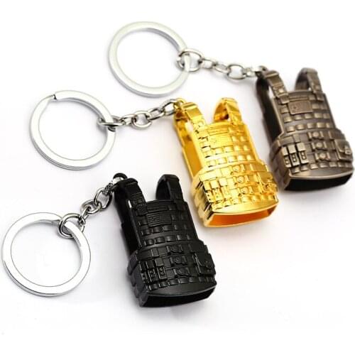 New Game PUBG Level 3 Body Armor Keychain Small Size Vest Metal Key Chain Ring Holder Porte Clef Men Gift Jewelry