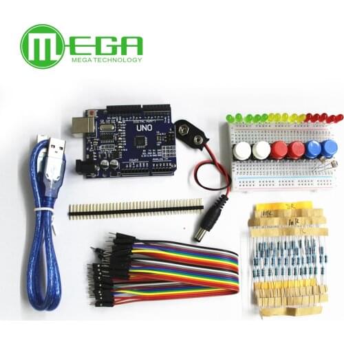 1set new Starter Kit UNO R3 mini Breadboard LED jumper wire button for Arduino compatile