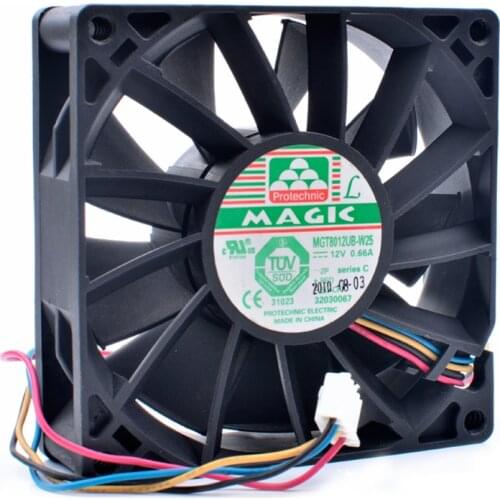 Original MGT8012UB-W25 8cm 8025 80x80x25mm 12V 0.66A server chassis large air volume cooling fan