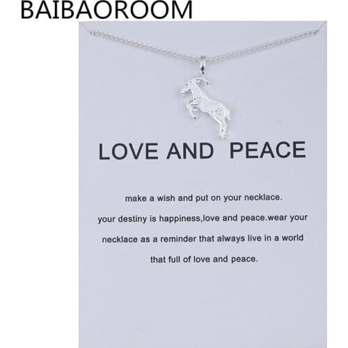 Fashion Jewelry Animal Ornaments Zodiac Love And Peace Sheep Logo Alloy Clavicle Pendant Short Necklace Gift