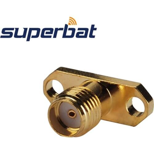 Superbat 10pcs SMA 2 hole Panel Mount Jack Female with Solder Post Terminal