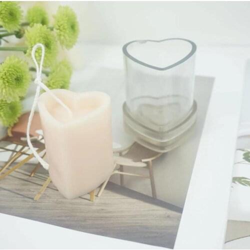 Heart-shaped Candle Mold DIY Handmade Candle Mould Plastic Candle Making Tool Gypsum Plaster Crafts Soap Molds Ornament