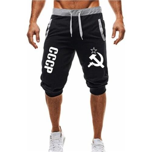 Mens Fitness Shorts CCCP Russian New Gym Shorts Men Sport Fitness Dry Fit Short Pants Male Tennis Basketball Training Shorts