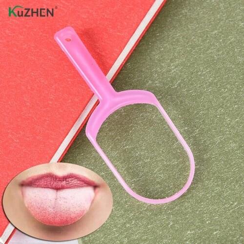 1pcs Plastic Tongue Dental Care Scraper Brush Oral Hygiene Tongue Cleaning Coated Tool Random