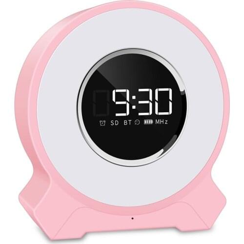 LED FM radio+Bluetooth 4.2 +TF card playback + AUX connection+ led wake up alarm clock lighting