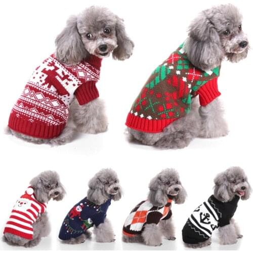 15 Styles Pet Sweater Winter Dog Clothes Warm Knitting Crochet Coat Christmas for Small Cat Chihuahua Dachshund Puppy Clothing