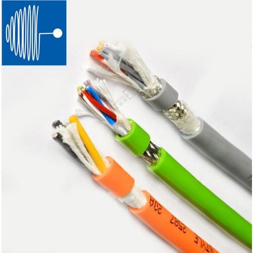 TRIUMPHCABLE 1M UL20886 4.0mm 6.0mm 4 core Drag Chain Data Cable Ultra High Flexible Shielded multi core Orange Towline Wire