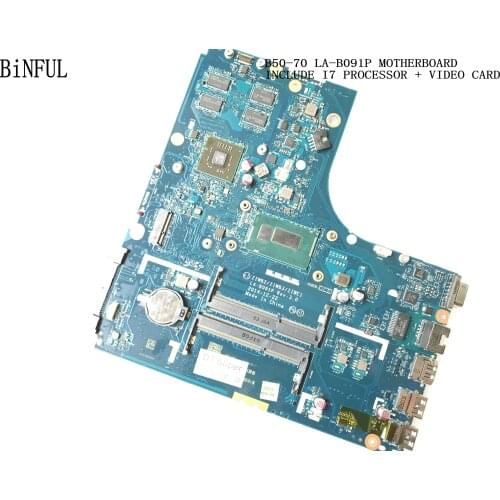 BiNFUL STOCK NEW ITEM. ZIWB2/ZIWB3/ZIWE1 LA-B091P FOR LENOVO B50-70 LAPTOP MOTHERBOARD INCLUDE I7-5500 PROCESSOR +VIDEO CARD