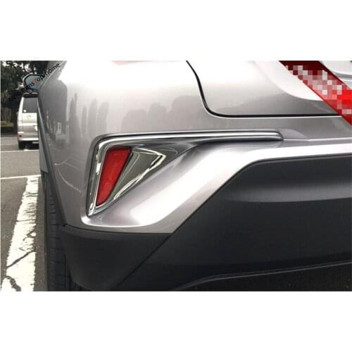 Yimaautotrims Rear Fog Lights FogLight Lamp Molding Cover Trim Fit For Toyota C-HR CHR 2016 - 2019 ABS Chromium Styling Exterior
