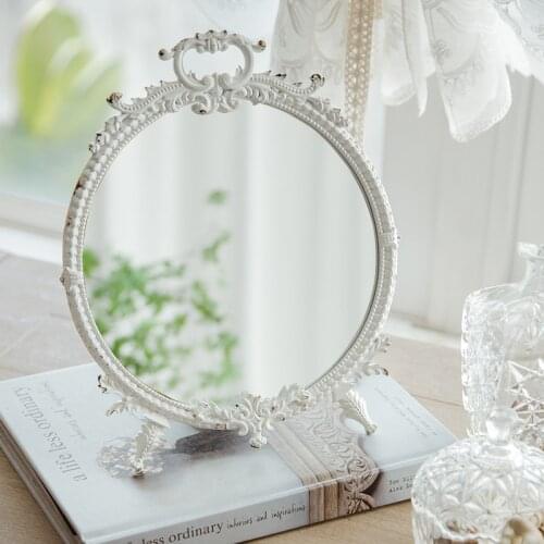 French Mirror зеркало косметическое декор дома Retro Table White Dressing Tables Make-up Mirrors Women Household Furniture