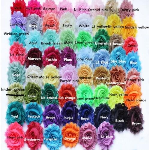 15 Yards/ Lots , 2.5 Inch Shabby Chiffon Flower , Hot Sale 108 Colors Headband Apparel Fashion Accessories Head Wear