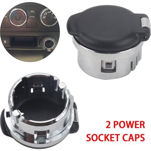 2pcs Dash Power Outlet Cover 12 Volt Power Outlet Plug With Chrome Pop-out Knob Dash Cover For Silverado Tahoe Sierra 2007-2013