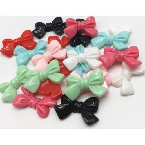 20pcs 25x16mm Mixed Randomly Resin Bows Flatbacks Cabochons Scrapbooking Embellishments Cardmaking DIY Crafts