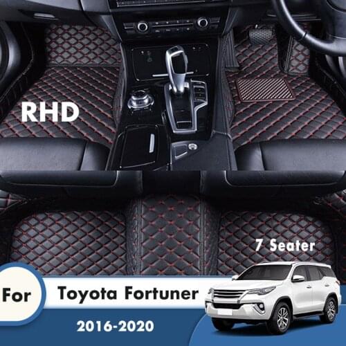 RHD Custom Car Floor Mats For Toyota Fortuner 2020 2019 2018 2017 2016 7 Seater Car Interior Accessories Decoration Carpets Rug
