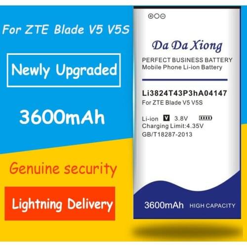 Free shipping 3600mAh Li3824T43P3hA04147 Battery for ZTE Red Bull V5 V5S for ZTE n9180 U9180 V9180 N918ST Replacement batteria
