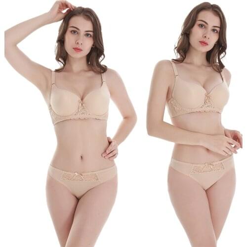 Nouvell Seamless Sexy Thongs and Bras Set For Ladies Lace Hollow Out Push Up Lingerie Womens Full Cup Underwear