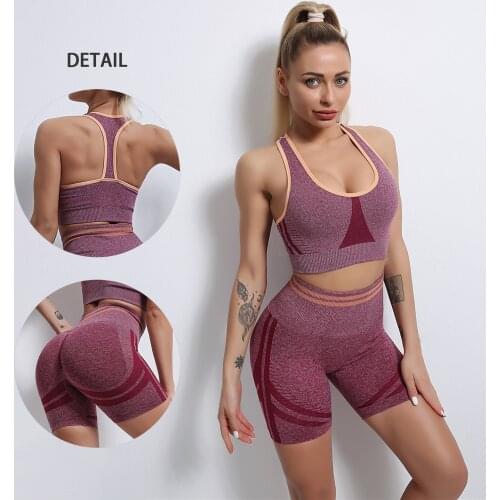 Seamless Women Yoga Set High Waist Yoga Pants Gym Clothing Women Sportswear Sport Shorts Sports Bra Workout Sports Set Gym set