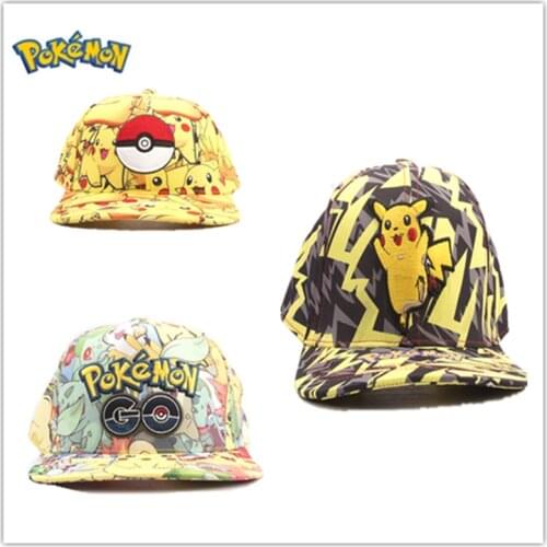 2021 Anime Pokemon Mesh Baseball Cap Fashion Figure Pikachu Charmander Hip Hop Hat Kid baby Girls Boys Childrens Cap Toy Gifts