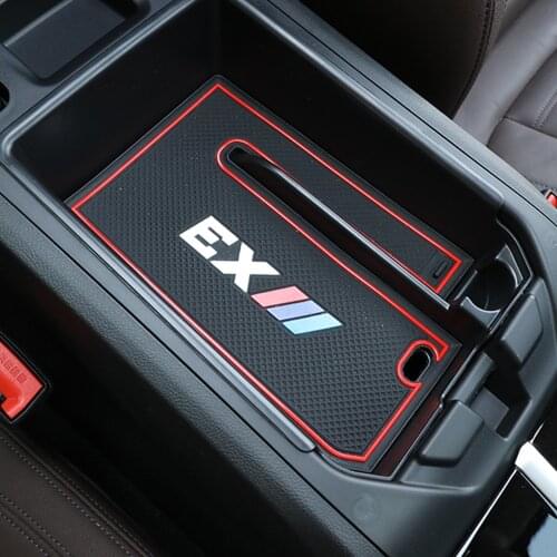 Car Central Armrest Storage Box Stowing Tidying Auto Anti-slip Rubber For BMW X3 G01 Car Accessories