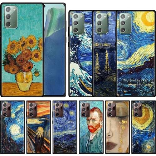 For Samsung Galaxy Note 20 Ultra 10 Plus 10 Lite Note 8 10 Fundas Soft Capa Silicone Black Cases paintings Starry Night Van Gogh