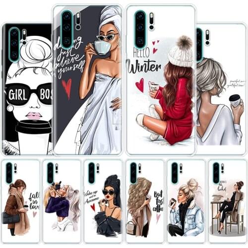 Princess Female Boss Coffee Cover Phone Case For Huawei Honor 10 9 20 Lite 9X 8X 8S 8A 7X 7A Pro Y5 Y6 Y7 Y9 2019 10i20i V20 V30