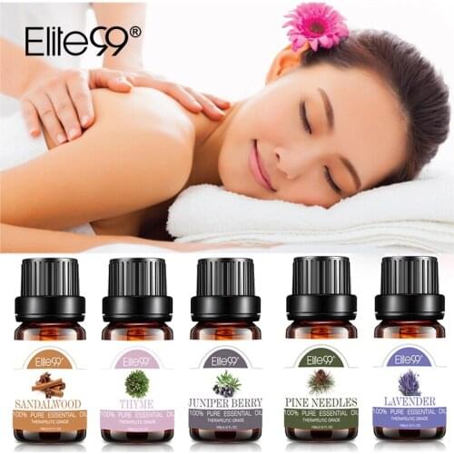 Elite99 10ml Pure Essential Oils for Humidifier Aromatherapy Diffusers Lavender Tea tree Relieve Stress Skin Care Massage Oil