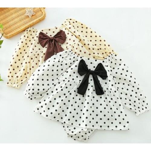 Lovely Princess Style Toddler Baby Girl Dress Romper Dot Printing Cotton Long Sleeve Jumpsuit Spring Autumn Baby Girls Clothes