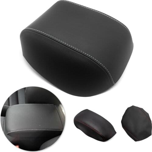 For VW Golf 7 MK7 2014 2015 2016 Car Accessories Interior Center Armrest Box Cover Microfiber Leather with 1 White / Red Line