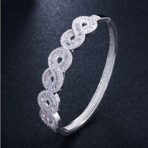 ERLUER 2019 Hot New Fashion Crystal zircon Bangles Bracelet For Women Jewelry Gift Punk Boho Beach Bangle Wedding Party Jewelry