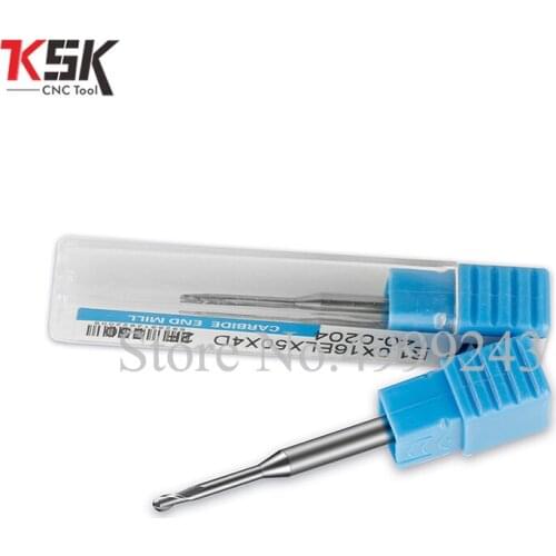 HRC55 tungsten steel long neck 2 edge R0.5 R0.75 R1 1.5mm flat bottom ball cutter diameter long blade alloy milling cutter
