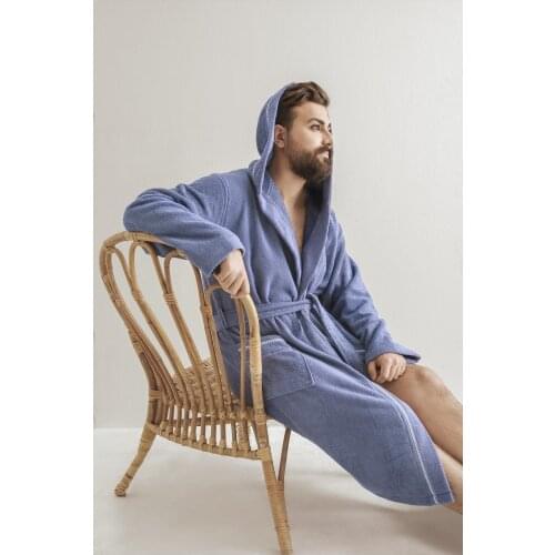 PROFUNDO ROBE SKY HOODED BATHROBE