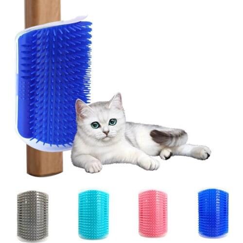 Cat Scratching And Rubbing Hair Device Pet Toy Corner Rubbing Plastic Device Kitten Massage Self Groomer Comb Brush Pet Supplies
