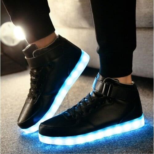 Mens Led Shoes USB Rechargeable Fashion luminous sneakers for men women party shoes Adult wedding shoes glowing shoes