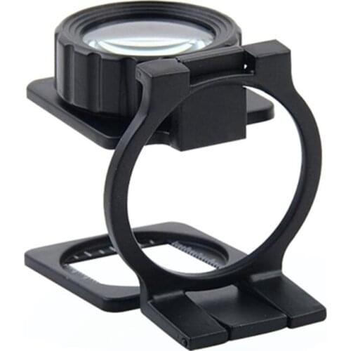 3pcs Portable Full Metal Linen Tester Loupe 10X Folding Thread Counter Magnifiers Cloth Testing Magnifying Glass