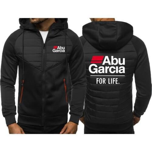2021 Abu Garcia Hoodies For Men Print Hooded Jacket Zipper Spring Autumn Fashion Warm Fleece Padded Tops Men Coats