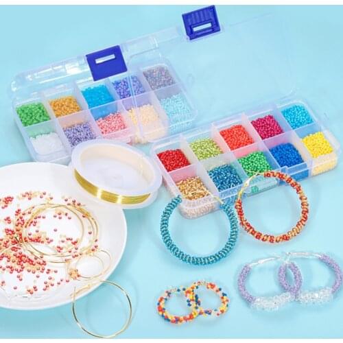 600-9000pcs Mixed Color Beads Bracelet Earring Hook Copper Wire Jewelry Making kits DIY Jewelry Making Accessories Supplies sets