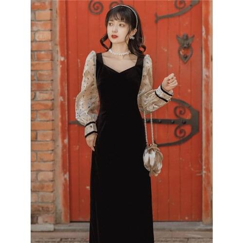 2020 new fashion womens clothing Vintage Full dresses woman dress