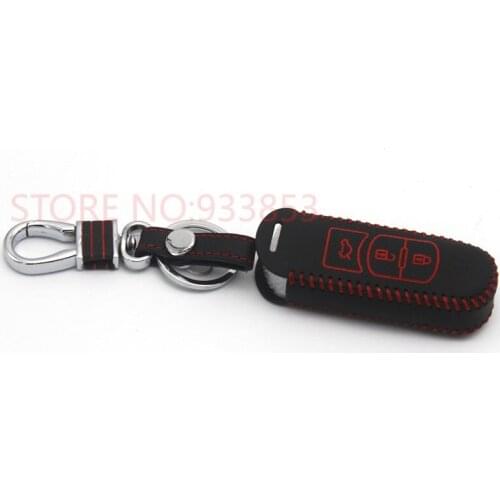 New Leather Car Smart Remote Key Case 3 Button Key Cover Holder for MAZDAS 3 5 6
