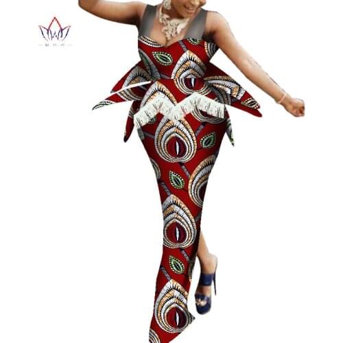 New Dashiki African Dresses for Women Colorful Daily Wedding Party African Dresses for Women Dress Sleeveless Strap Dress WY5399