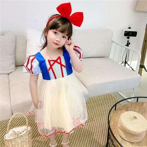 New girls snow white princess costume kids long sleeve costumes with long coat birthday party