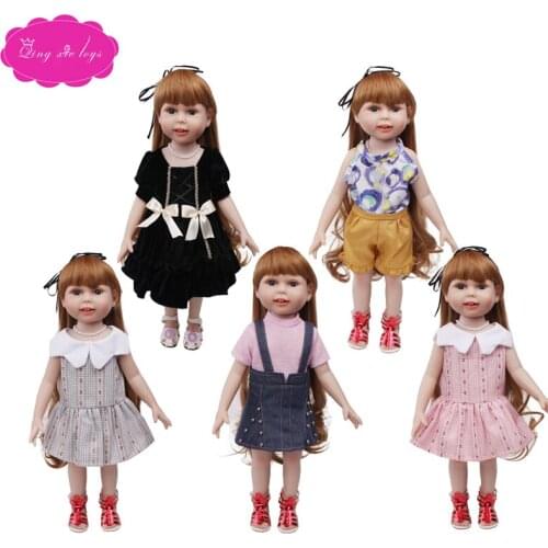 18 inch Girls doll clothes Fashion suit dress American newborn dress Baby toys fit 43 cm baby dolls c559