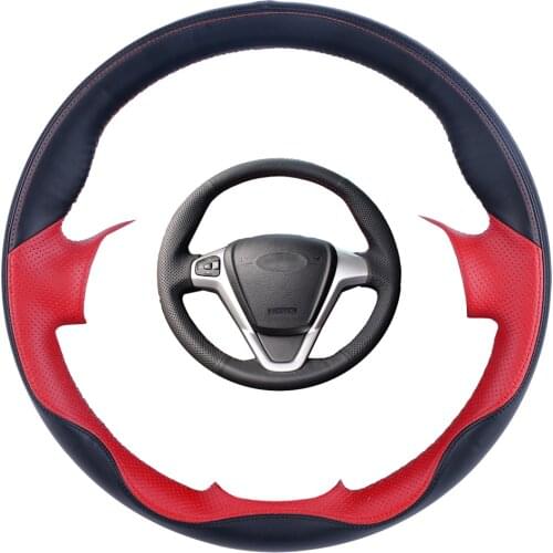 Customized Hand-stitched PU Leather Braid For Ford Fiesta 2008-2013 Ecosport 2013-2016