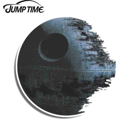 Jump Time 13cm x 13cm For DEATH STAR ARTWORK Star Wars Funny Car Stickers Laptop Waterproof Vinyl Cartoon Decals Window Car Wrap