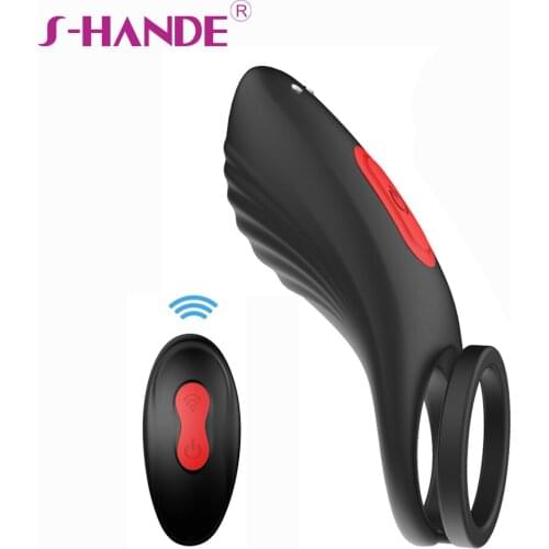 SHANDE Penis Ring Vibrators Silicone Cock Ring Delay Ejaculation Vibrating Lock Ring Penis Long Lasting Erotic Sex Toy for Men