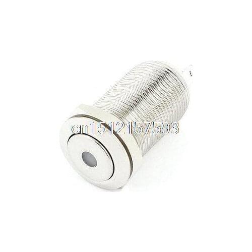 DC3V Blue Indicative Dot LED SPST 12mm Thread Latching Metal Push Button Switch