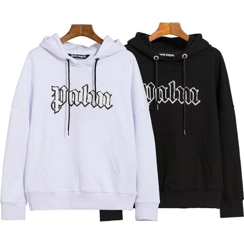 Palm Angels 21SS Letter Logo Loose Hoodie for Men and Women, Sports Jacket, Letter Pattern, Trendy, Streetwear, Boyfriend Gift
