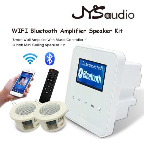 Smart Home WiFi Bluetooth Connection Mini Amplifier Audio with PA Sound Ceiling Speaker for Background Music System Full Set