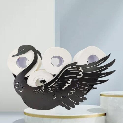 Swan Shaped Toilet Paper Roll Holder Bathroom Kitchen Accessories Tissue Storage Stand Rack Cast Iron Roll Storage