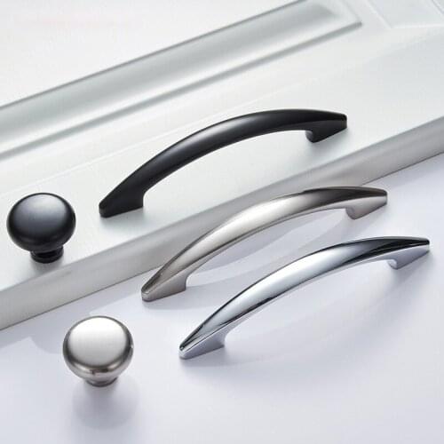 Bright Chrome Handles Kitchen Cabinet Handles Knobs Solid Drawer Knobs Silver Cupboard Door Wardrobe Pulls Furniture Handle