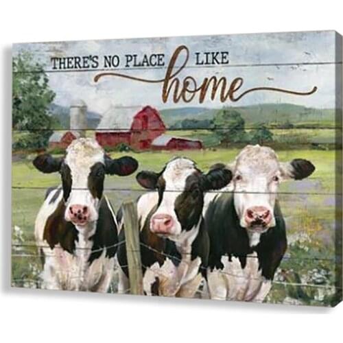 Animal Painting Canvas Farmhouse Cattle Cow Print On the Wall Room Decor Inspiration Paintings Posters For Farm Room Home Decor